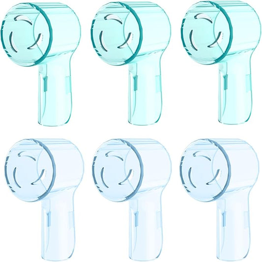 6 Pack Toothbrush Dustproof Cover Compatible with Oral B iO Ultimate Clean Gentle Care Replacment Heads and iO Series 3 4 5 6 7 7G 8 9 Electric Toothbrush, (Cyan+Blue)