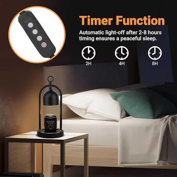 Candle Warmer Lamp with Timer, Electric Dimmable Candle Light Warmer, Wax Melt Warmer for Jar Candles, House Warming for Women, Teenage Girls