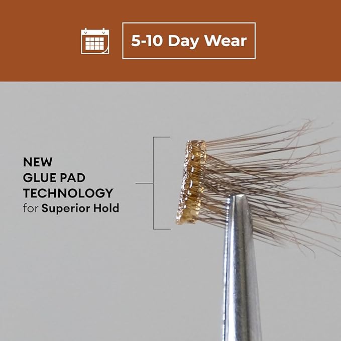 Silly George Pop-On Lashes - DIY 1-Step Pre-Glued Faux Eyelash Clusters, Natural Look Extensions, Light Brown - Bloom, 5-7 Pair Set, Pack of 60 Clusters