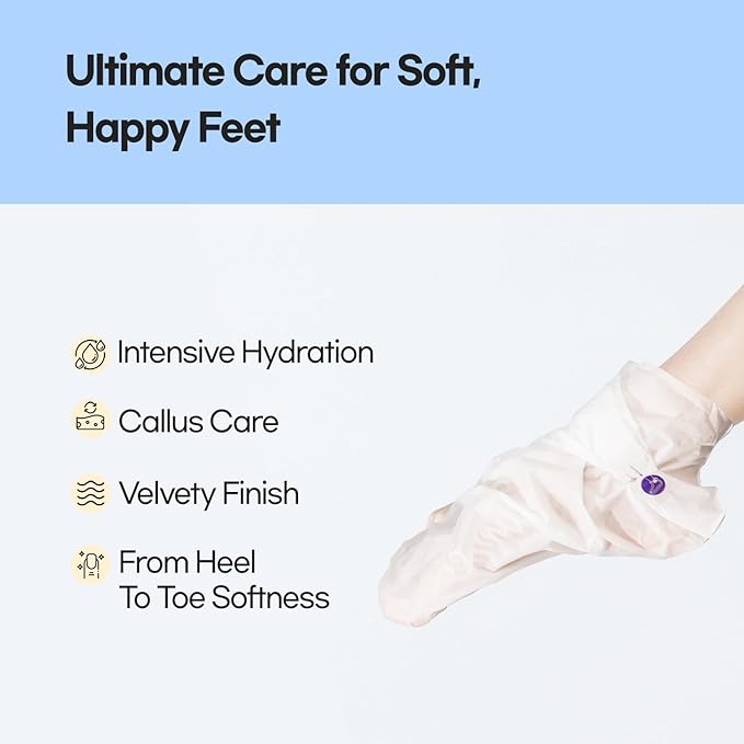 Epielle Intensive Repairing Foot Mask 6 Pairs, Renew and Soften with Coconut Oil & Milk Extract, Deep Moisturizing Socks for Dry, Cracked Feet, Self Care Gifts for Women, Spa Kit, Stocking Stuffers