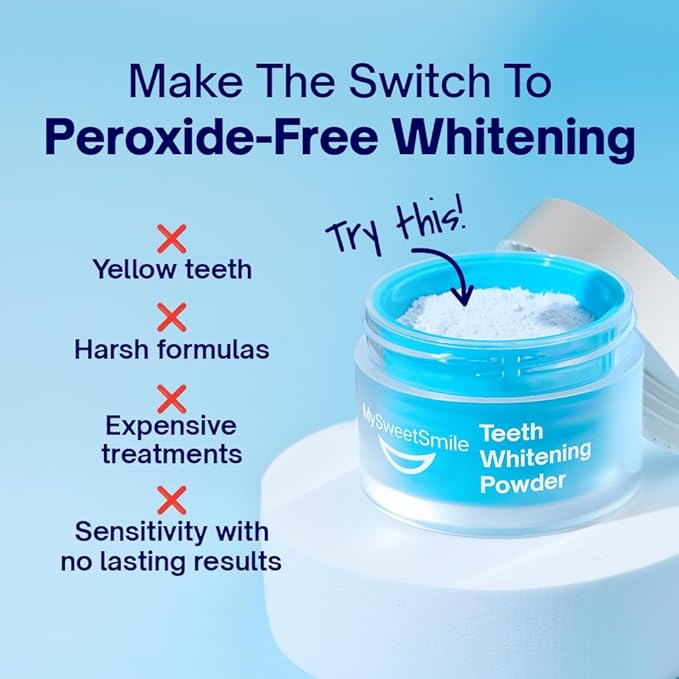 MySweetSmile Teeth Whitening Powder – 6 Month Supply – Removes Years of Coffee, Tea, Smoking & Ageing Stains – Dentist-Approved & Enamel-Safe – IndyBest Award-Winning Whitener – Fresh Mint Flavour