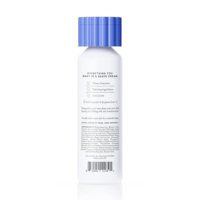 Billie Whipped Shave Cream - Lavender & Bergamot Scent - 6.5 fl oz (Pack of 12)