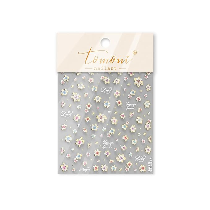 Flower Nail Stickers 5D Embossed Nail Art Stickers Decals with Gold Daisy Floral Design Nail Stickers for Spring Nail Art Self-Adhesive Nail Supplies for Women Manicure Decorations