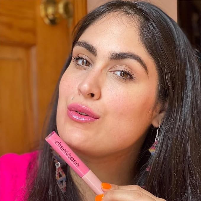 Cheekbone Harmony Lip Gloss, Pink Moon, Moisturizing Lip Gloss with Shea Butter & Sustainably Sourced Ingredients, Non-Sticky, Smooth Shine, Vegan, 0.22 oz.