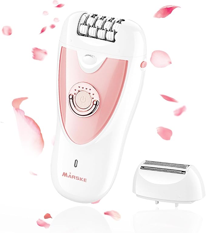 Smooth Glide Epilator for Women, 2-in-1 Facial Epilator for Women with LED, Wet/Dry Hair Remover Device, Portable Electric Lady Shaver for Bikini, Face, Arm, Legs, Armpits