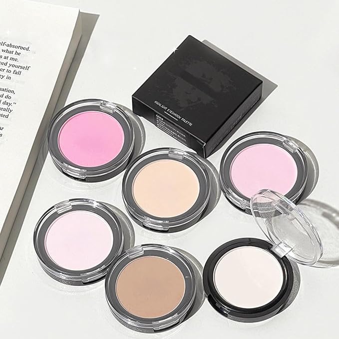 Monochrome Matte Eye Shadow Palette,Pearl Pink Neutral Nude Matte Pressed Powder Single Eyeshadow,Natural Long Lasting Naturing-Looking Eyeshadow,Talc,Paraben Vegan & Cruelty Free