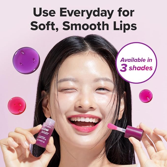 I DEW CARE Lip Gloss - Glow Easy Grape | Jojoba Seed Oil, Vitamin C, Pigmented Glossy Stain, Hydrating, Korean Makeup, Pink Color, Moisturizing, Nourishing Crystal, 0.20 FL Oz