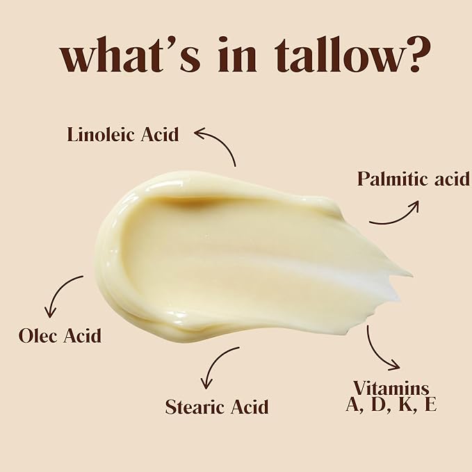 Krava Naturals Beef Tallow for Skin, Beef Tallow for Face, Whipped Tallow Balm, Beef Tallow Moisturizer - Tallow Face Moisturizer, Tallow Cream | 100% Grass Fed, Unscented, 2 oz