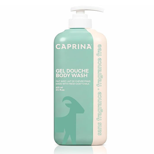 Caprina Fresh Goat’s Milk Body Wash, FRAGRANCE FREE, 625 ml, Moisturizing Cleanser for Normal Skin, Gentle Daily Hydration