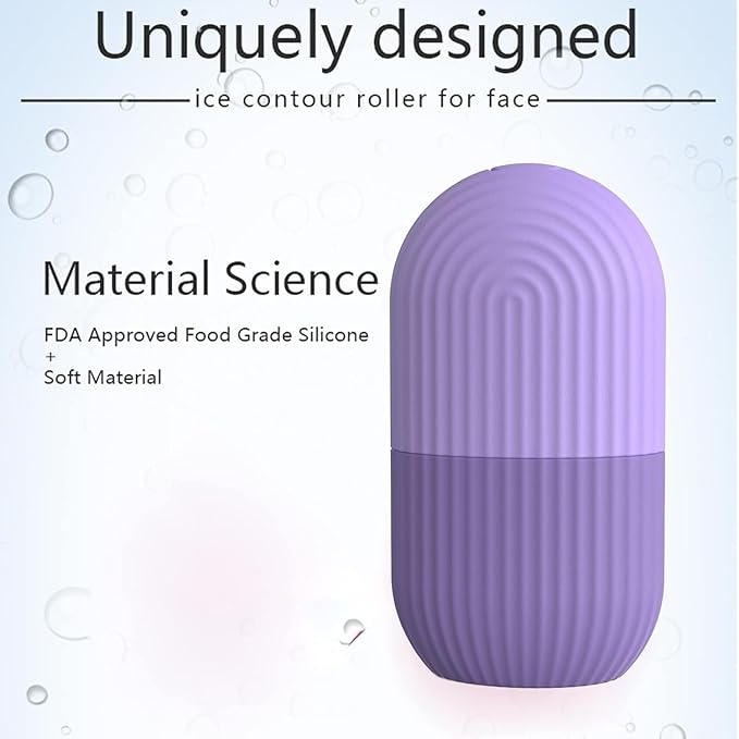 Ice Cube Roller Massager for Face, Eyes and Neck Naturally Conditioning and Skin Care,De-Puff Eye Bags,Reduce Migraine Pain,Reusable Massage Silicone Ice Mold (Multiple Colors)