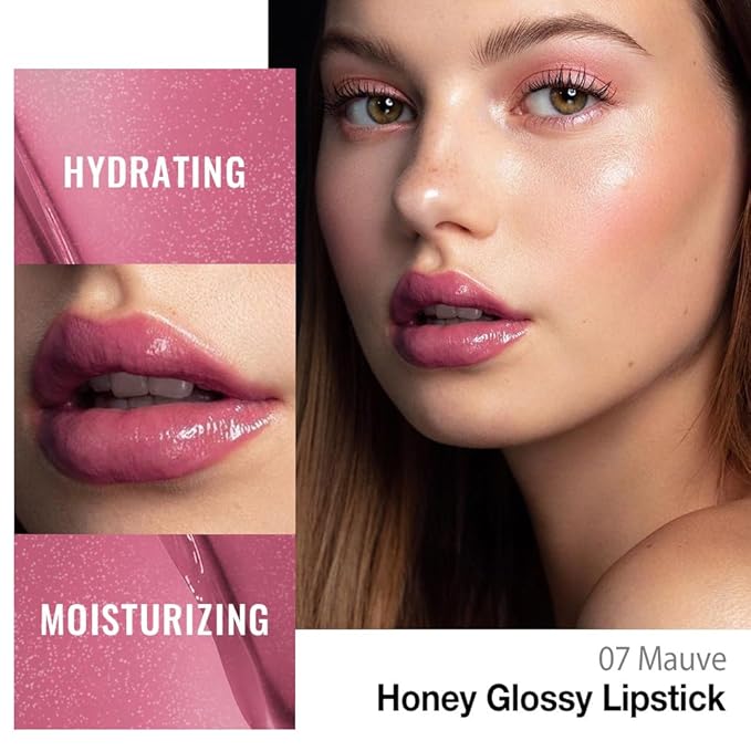 HHLTOH Mauve Honey Lipstick Tinted Lip Balm - Shine Moisturizing Lipstick for Women, Natural Nourishing Hydrating Lip Gloss Stain for Dry Lips, Tint Sheer Lightweight Makeup, Vegan - 1Pc #07 Mauve