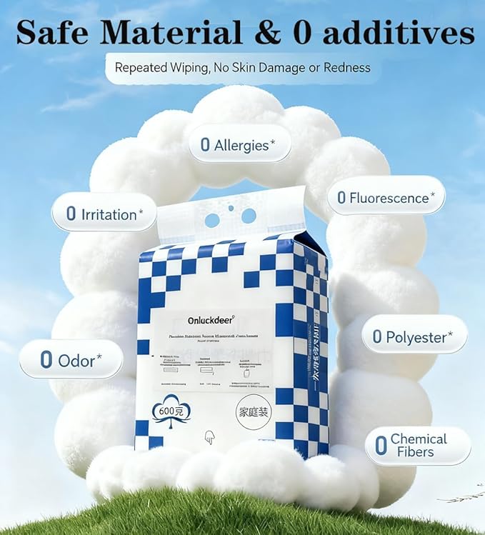 【Large Pack】Disposable Face Towels 160 Count,Hanging Design100% Bio-based Viscose Ultra Thick Face Towelettes,Dual-Texture,Makeup Remover Dry Wipes for Blemish or Sensitive Skin (160 count)