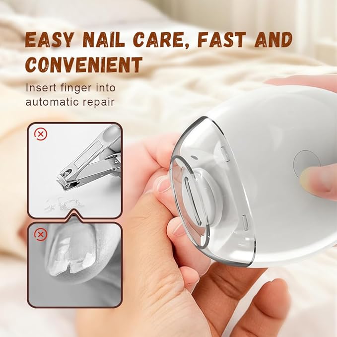 Universal Automatic Fingernail Grinder, 2026 Upgraded 3 in 1 Electric Polishing Automatic Nail Clippers with 3 Adjustable Speeds, for Seniors Adults (3, White)