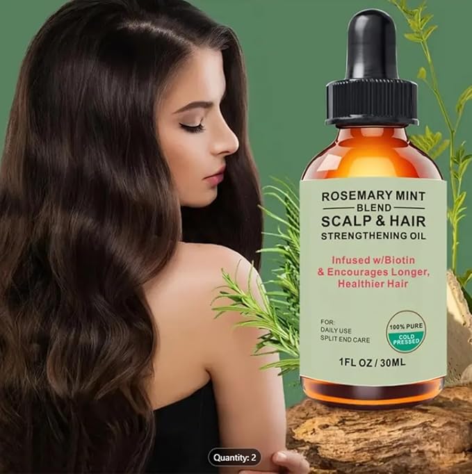 Organics Rosemary Mint Scalp & Hair Strengthening Oil for All Hair Types, Hair Treatment Oils, Hair Styling Serums, Hair Serum (Pack of 1, Total 30Ml / 1 Fl Oz)