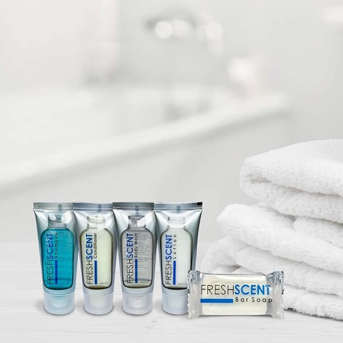 Freshscent Body Wash 1oz (100 Pack) Hotel Travel Size, Bulk Amenities and Toiletries for Hospitality