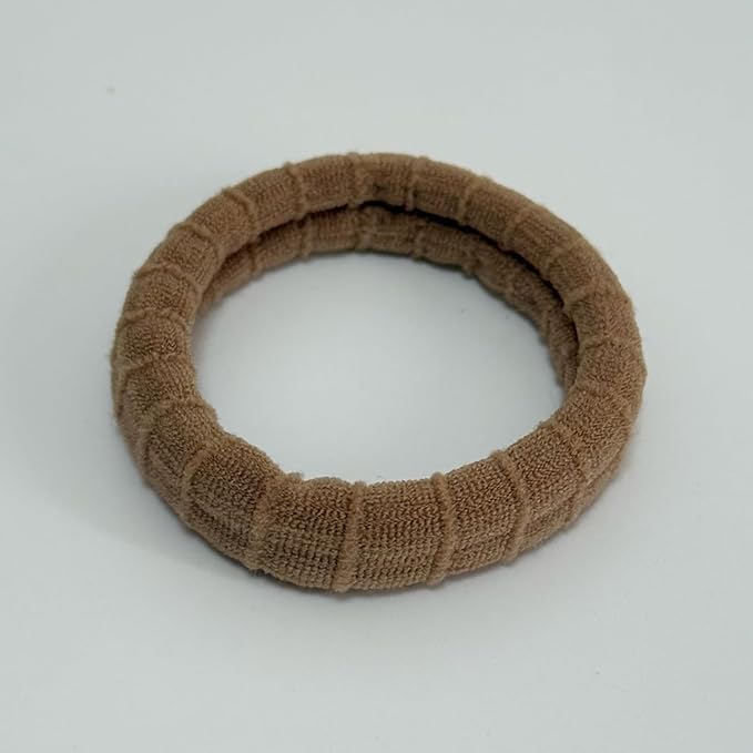 Jseng 15PCS Seamless Hair Ties for Women - Soft No Damage Elastic Hair Accessories for Thick Curly Hair - Pink Brown