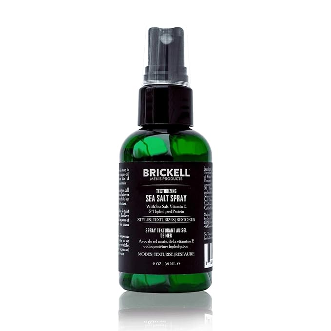 Brickell Men's Texturizing Sea Salt Spray for Men, Natural & Organic, Alcohol-Free, Lifts and Texturizes Hair for a Beach or Surfer Hair Style, 2 Ounce