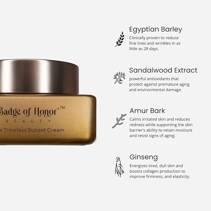 Luxury Anti Aging Face Cream – Hydrating Night Face Cream for Even Skin Tone, Reduce Dark Spots, Anti-Wrinkle Cream with Egyptian Barley, Ginseng, Sandalwood & Ceramides & Cell Renewal – 50 g
