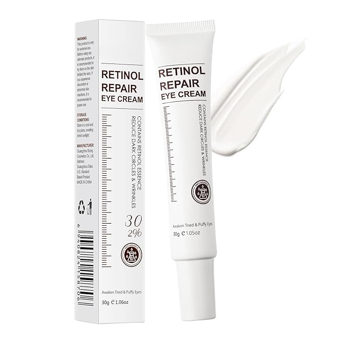 Retinol Eye Cream for Dark Circles and Puffiness – Eye Cream Anti Aging to Reduce Wrinkles & Fine Lines, Firm and Hydrate Under Eyes, Revitalizing Eye Treatment 30g/1oz