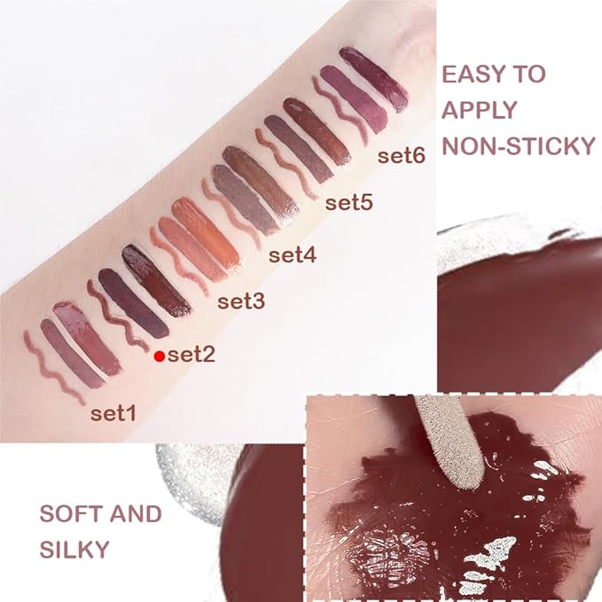 3-in-1Light Nude Matte Lip Stain Kit | Waterproof Lip Liner + Hydrating Matte Lip Gloss + Nourishing Lip Oil | Long Lasting Plumping to Create Perfect Lip Makeup.02#