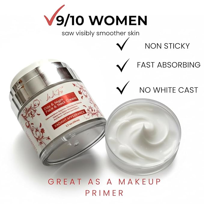 Liv La Fay Retinol Collagen Face Cream with Hyaluronic Acid & Ceramides – Anti-Aging Day & Night Moisturizer for Face, Neck & Décolleté – 1.7 fl oz