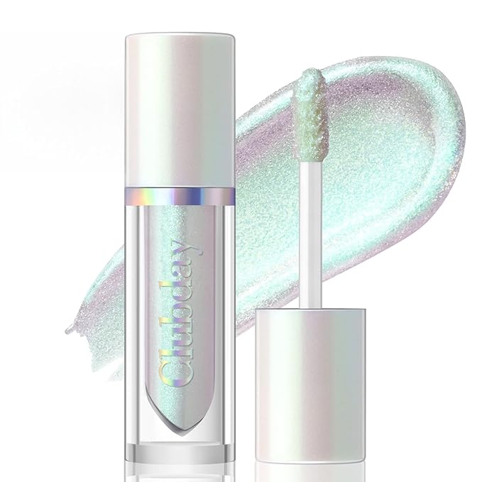 Noerrors Liquid Chameleon White Green Eyeshadow,Multi-Dimensional Eye Looks, Long-lasting Holographic Glitter Highlighter,Rich Color Metallic Multichrome Eyeshadows Makeup, Icy Eye Topper for Party