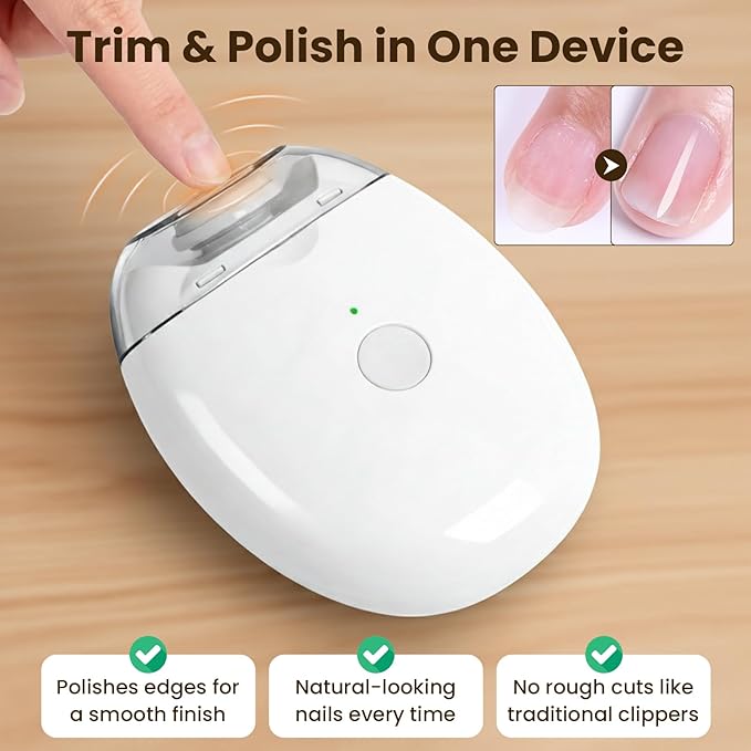 Electric Electric Nail Clipper Automatic Nail Clipper, 3-in-1 Nail Care Tool with 3 Adjustable Speeds, Built-in LED Light, USB-C Rechargeable for Adults & Seniors/Home & Travel (1pcs)