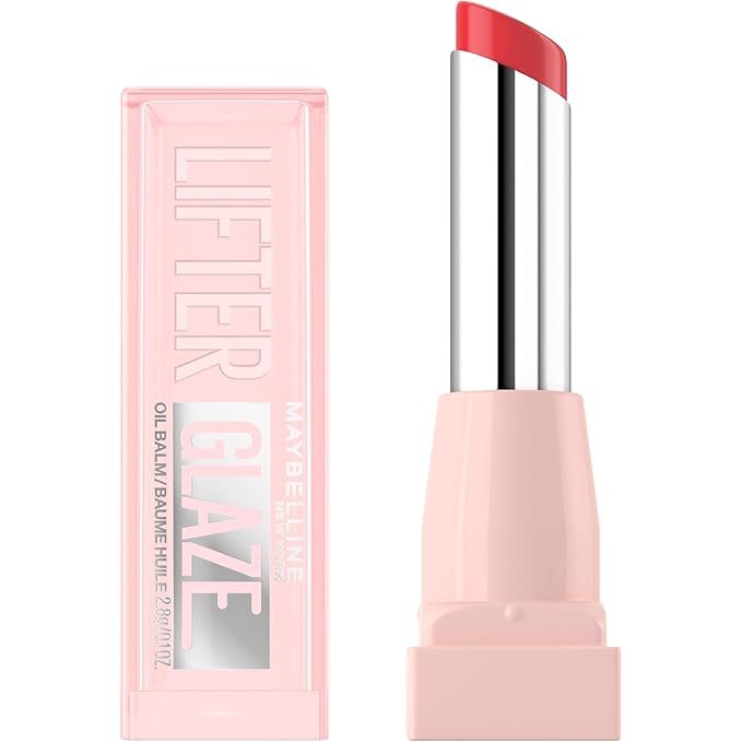 MAYBELLINE Lifter Glaze Oil Balm with Hyaluronic Acid and Hydrating Oil Blend, Lip Balm with 24HRs of Smooth, Moisturizing Shine, Peach Quench (Sheer Peach Nude)
