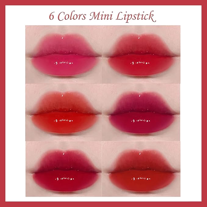 6 Colors Lip Tint Stain Set, Multi-Use Lip & Cheek Tint Korean Makeup Mini Liquid Lipstick, Lip Stain Long Lasting Waterproof Non-Stick Cup Moisturizing…