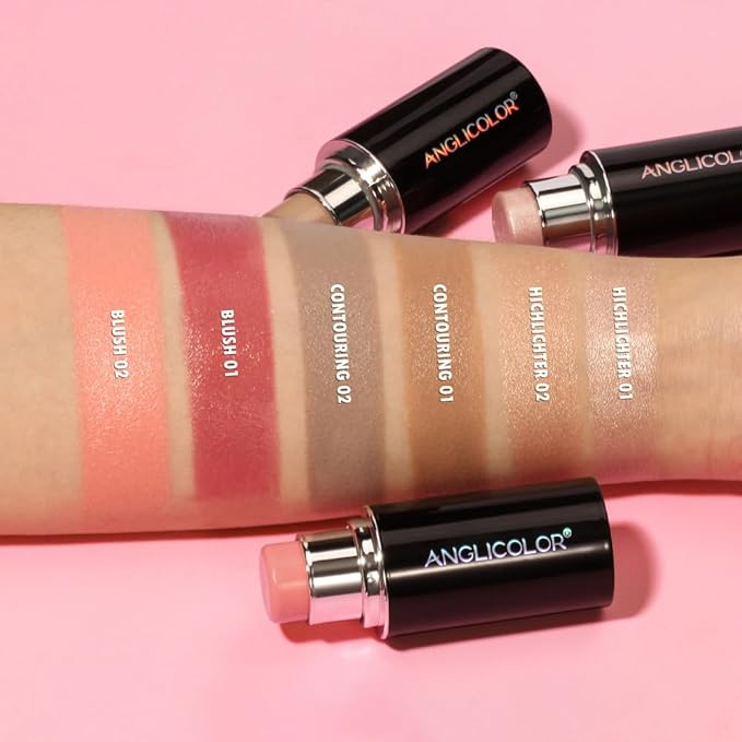 Glow Highlighter Stick, Long Lasting Luminous Satin Shimmer Dewy Finish Cream Highlight Makeup Sticks for Older Women, Blendable and Buildable, #2 Neutral Highlighter