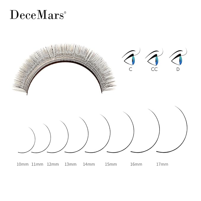 DeceMars U Eyelash Extensions Supplies 0.07mm M Curl 10mm Easy Fans 2D UU Eye Lashes 1400 Pcs Y Shaped Premade Soft Russian Volume Eyelashes Brown 12 Rows Soft False Lashes (UU-0.07-M-10mm)