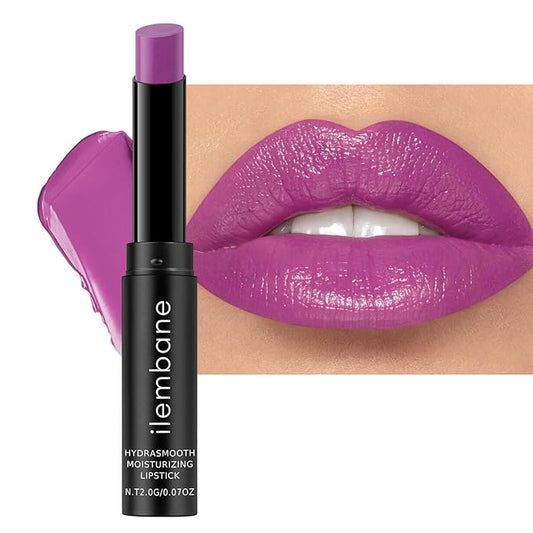 ilembane Purple Moisturizing Lipstick – Hydrating Long-Lasting Cream Lip Balm for Dry Lips, Soft Lilac Glossy Tint, Waterproof, All-Day Wear (Lilac Breeze)