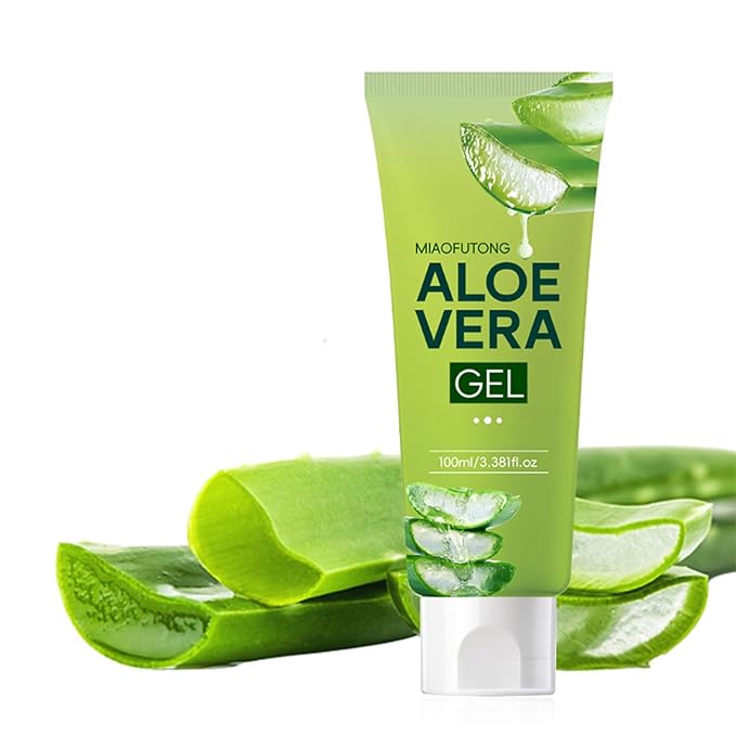 Grospe Organic Aloe Vera Gel for Hydrating and Soothing after Sun, Pure Aloe Vera Gel for Sensitive and Delicate Skin, Day and Night Skincare Moisturizer, 3.38 Oz