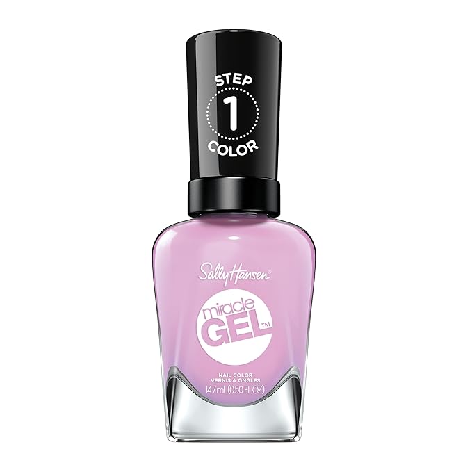 Sally Hansen Miracle Gel Salon Quality Nail Polish | Gel-Like Formula, Two-Step System, No UV Light Needed, Long Lasting | Opaque, Glossy | 534 Orchid-ing Aside | Orchid Pink Nail Color