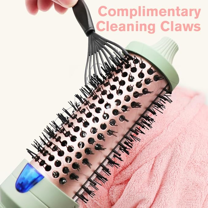 K&K Thermal Brush for Blowout Look, 1.5 Inch Ionic Heated Round Brush Makes Hair Smoother, Dual Voltage Thermal Round Bristle Get Natural Curls, Easy to Use, 30S Fast Heating