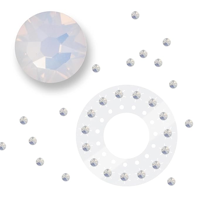 blinger® Shimmer Crystal Refill Pack – as seen on Shark Tank | 5 Discs – 75 Precision-Cut Glass Crystals | Hair-Safe Accessories | Styling Tool Not Included| White Opal 4 mm