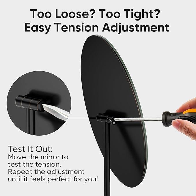 GURUN Large Oval Tabletop Vanity Mirror 7x12 Oil Rubbed Bronze Luxuries Makeup Mirror with Stand for Jeweller's M2017-ORB