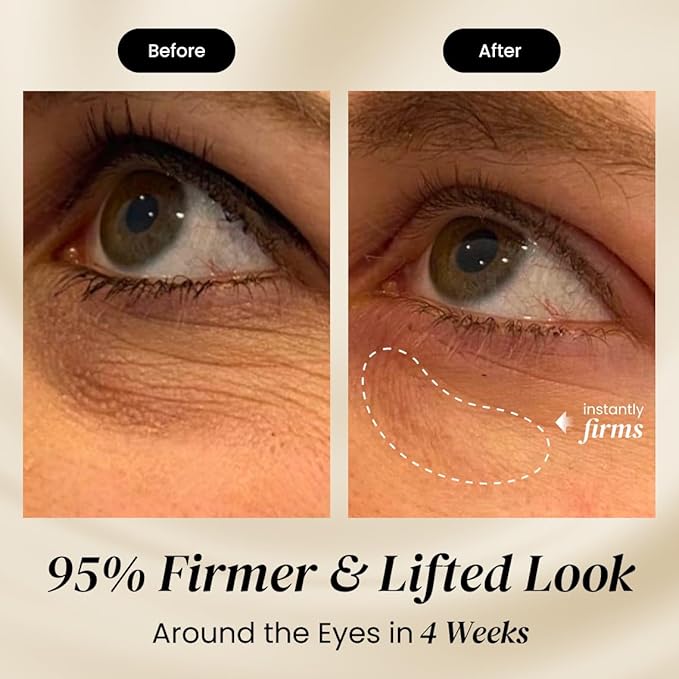 Eliré Korean Firming Eye Cream - Instant Lift and Tightening Treatment - Arginine/Lysine Peptides + Ceramide - Reduces Fine Lines, Wrinkles, Under-Eye Bags - Lightweight, Works Under Makeup - 15ml