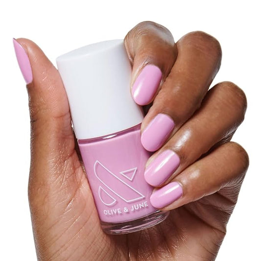 Olive & June Long Lasting Nail Polish | Valentine's Day | Plump, Gel-Like Finish No Lamp Needed | Lasts up to 10 days | Salon-Quality 15-Free, Vegan Cruelty-Free Chip-Resistant | JM Pinky Lavender