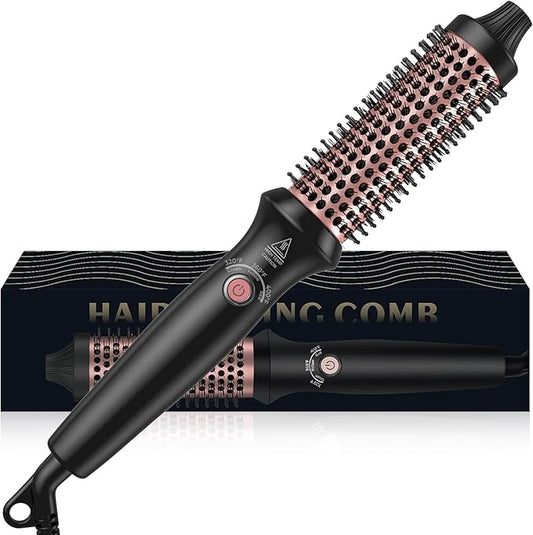 Thermal Brush-Blowout brushs,10 Temperatures LCD Display Upgrade to 400°F 1.5 in Heated Round-Brush Curling Iron Heated Ceramic Tourmaline Ionic Comb 110-240V Volum for Any Hair Type