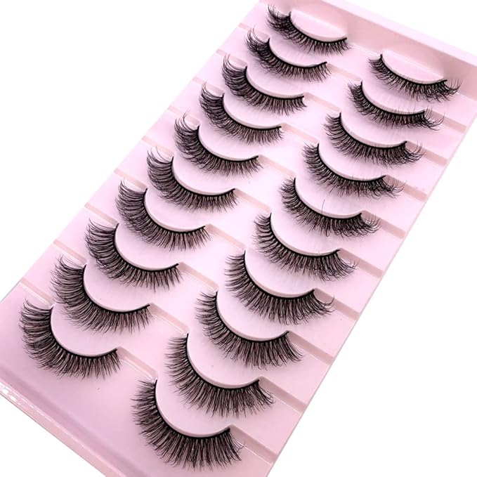 HBZGTLAD Soft Mink Eyelashes 3D Curl Winged End Eye Elongated Fake Lashes Thick Handmade Natural False Eyelash Messy Cross Lash Wholesale (FT-03)