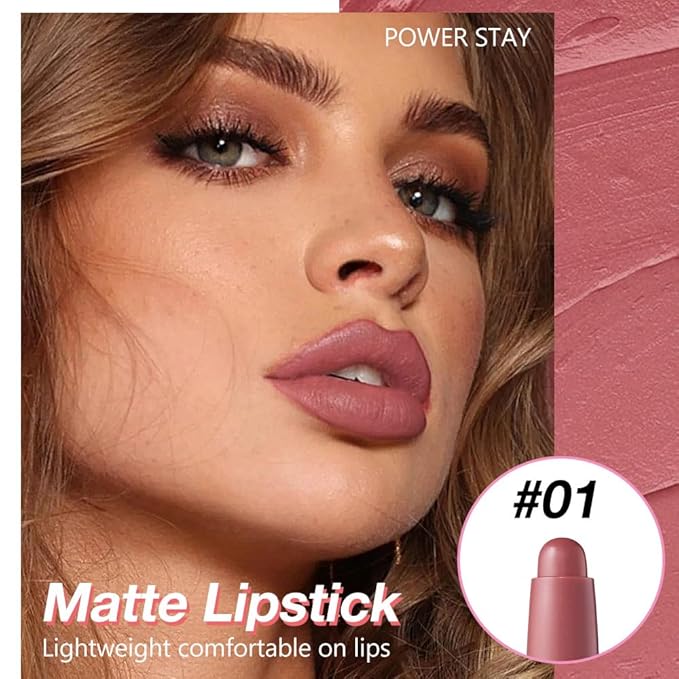JUAAZIN Indian Red Matte Lipstick Crayon - High Pigment Creamy Formula, Waterproof Long Lasting, Smooth Glide Application, Non-Sticklipstick, Ultra Thin Lightweight,Velvet Matte Lip Feel for Women 01#