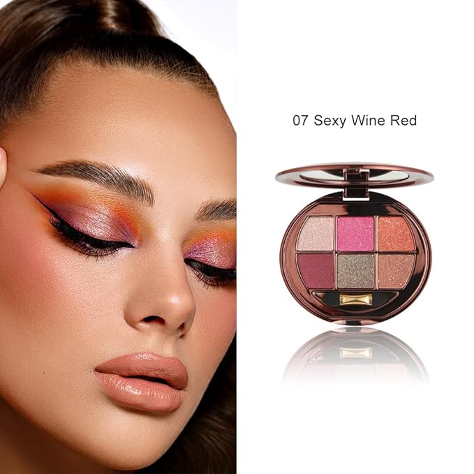 6-Color Shimmer Eyeshadow Palette, Micro-Glitter Pearlescent Neutrals, Silky Smooth High-Pigment Powder, Non-Caking No-Fallout, Waterproof Sweatproof Long-Lasting Eye Makeup, Giftable Palette- A07