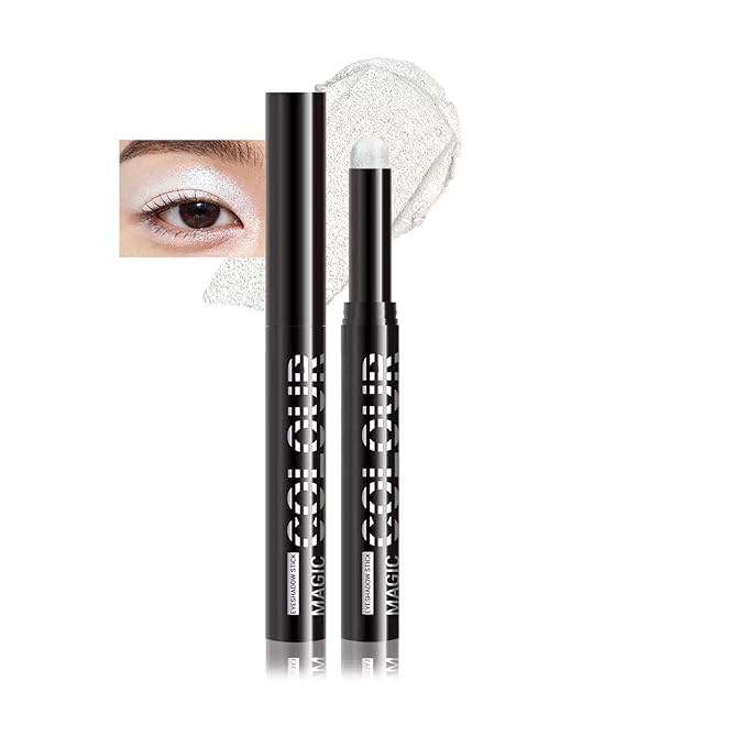 White Eyeshadow Blendable High Pigment White Shimmer Eyeshadow Long Lasting Waterproof white eyeshadow Stick (19#)