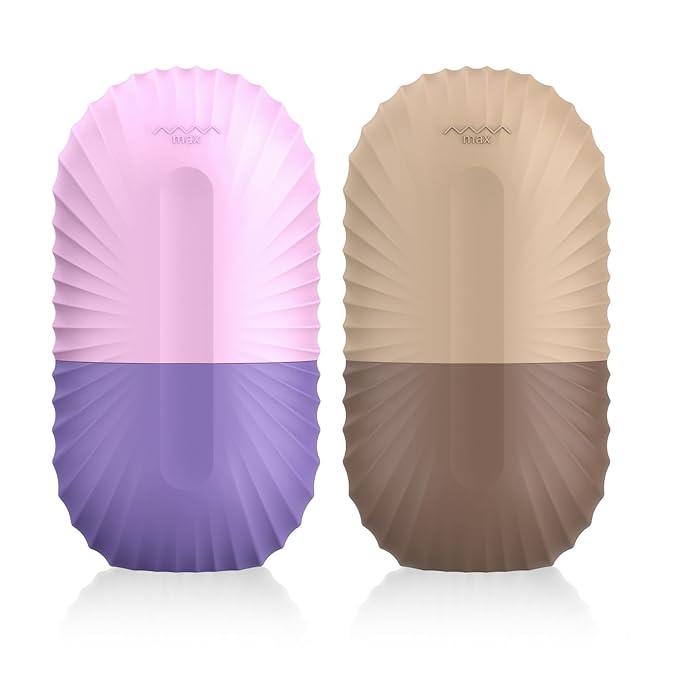 2pcs Ice Roller for Face and Eye, Silicone Ice Facial Roller Ice Holder, Face Ice Mold Skin Care, Face Icers Reusable Ice Cube Roller for Shrink Pores Anti Wrinkle Reduce Puffiness, Purple Brown