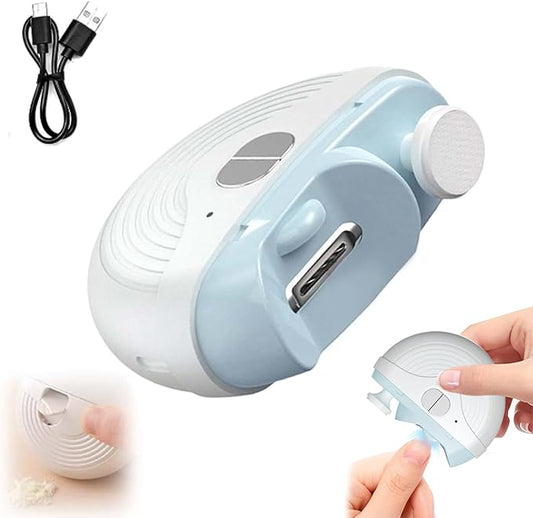 Nail Electric Automatic Clippers Trimmer for Adults Seniors Led Light 3 Speeds Rechargeable Polishing File Storage Adjustable Upgraded Thick Toenail New White(1pcs)