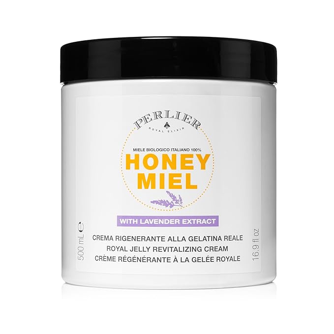 Perlier – Honey Lavender Regenerating Body Cream, 16.9 oz – Ultra-Rich Moisturizing Body Butter with Organic Honey & Royal Jelly, Calming Lavender Scent for Soft, Nourished, Relaxed Skin