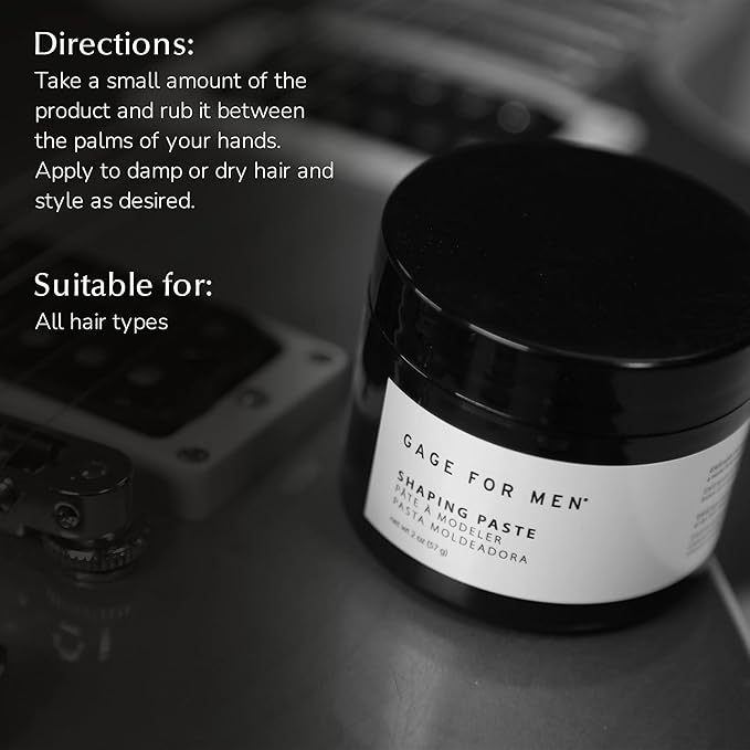 Gage Shaping Hair Paste for Men - 2 Fl Oz | Hair Molding, Styling Gel, Hair Texturizer, Styling Hair Cream | Hair Products for Men