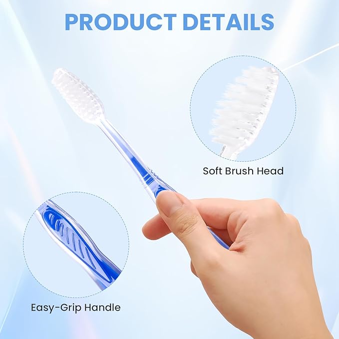 200PCS Disposable Toothbrushes, Individually Wrapped Travel Toothbrushes Bulk, Soft Brush Bristles Travel Single Use Toothbrush for Home Hotel Camping