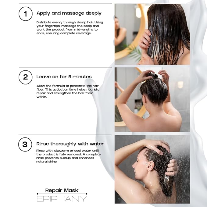 Epiphany Keratin Repair Hair Mask–Deep Conditioning Treatment for Dry, Damaged, Overprocessed & Color-Treated Hair–Strengthens, Restores &Hydrates with Aloe, VitaminE & Botanical Extracts–Sulfate-Free